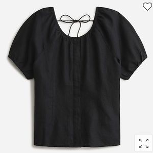 J. Crew V-back Linen Top